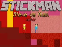 image Stickman Steve vs Alex - Nether